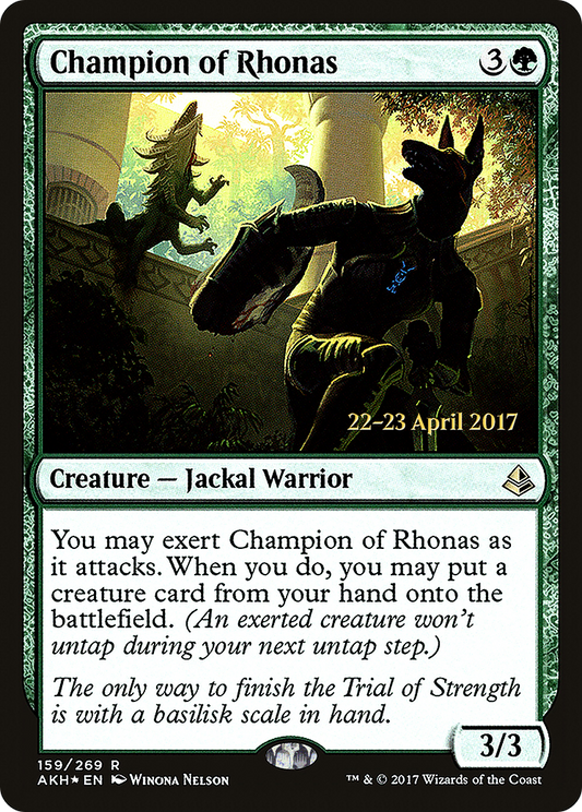 Champion of Rhonas (PRE-159S) - Amonkhet Promos (Prerelease) Foil