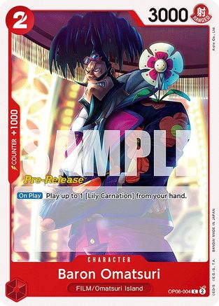 Baron Omatsuri (OP06-004) - Wings of the Captain Pre-Release Cards