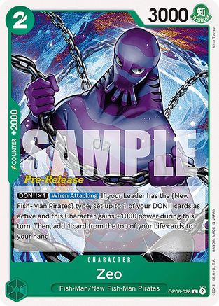 (OP06-028) Zeo - Wings of the Captain Pre-Release Cards Normal