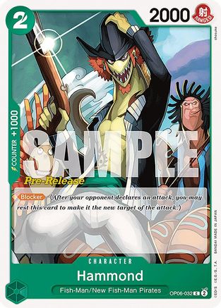 (OP06-032) Hammond - Wings of the Captain Pre-Release Cards Normal