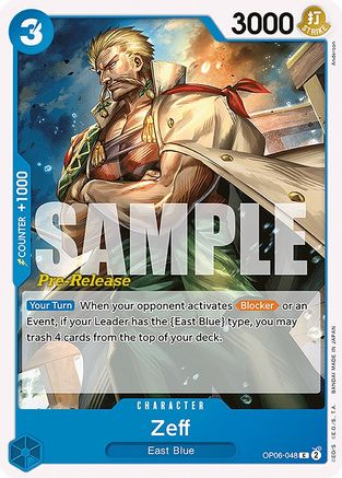 (OP06-048) Zeff - Wings of the Captain Pre-Release Cards Normal