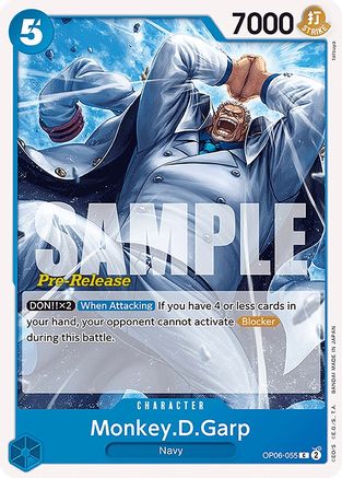 Monkey.D.Garp (OP06-055) - Wings of the Captain Pre-Release Cards