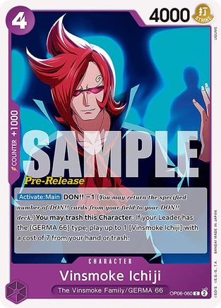 (OP06-060) Vinsmoke Ichiji (060) - Wings of the Captain Pre-Release Cards Normal