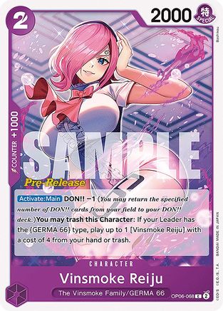(OP06-068) Vinsmoke Reiju (068) - Wings of the Captain Pre-Release Cards Normal