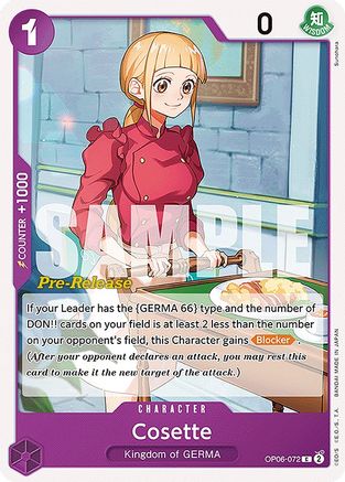 (OP06-072) Cosette - Wings of the Captain Pre-Release Cards Normal