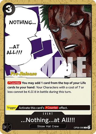 (OP06-096) ...Nothing...at All!!! - Wings of the Captain Pre-Release Cards Normal