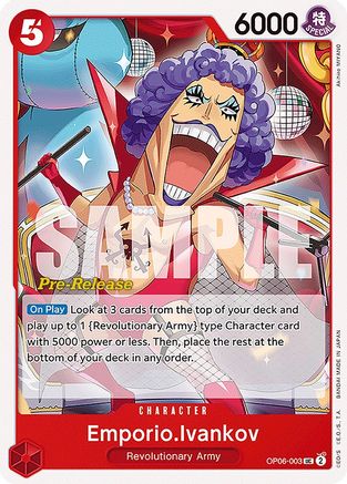 Emporio.Ivankov (OP06-003) - Wings of the Captain Pre-Release Cards