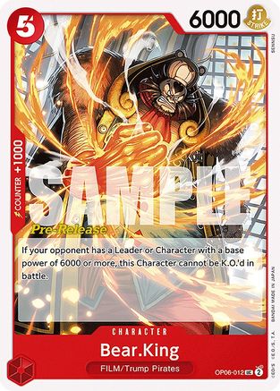 Bear.King (OP06-012) - Wings of the Captain Pre-Release Cards