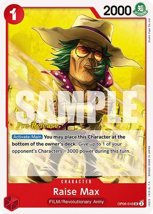 (OP06-016) Raise Max - Wings of the Captain Pre-Release Cards Normal