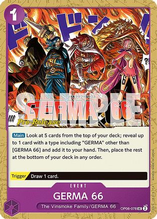 (OP06-078) GERMA 66 - Wings of the Captain Pre-Release Cards Normal