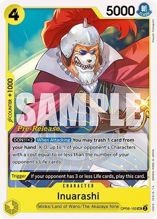 Inuarashi (OP06-100) - Wings of the Captain Pre-Release Cards