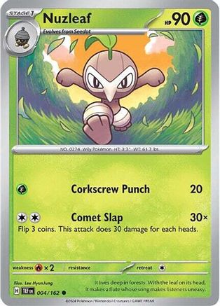 Nuzleaf (4/162) - SV05 Temporal Forces Reverse Holofoil - Common