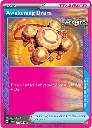 Awakening Drum (141/162) - SV05 Temporal Forces Holofoil - ACE SPEC Rare
