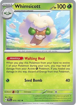Whimsicott (15/162) - SV05 Temporal Forces Holofoil - Rare
