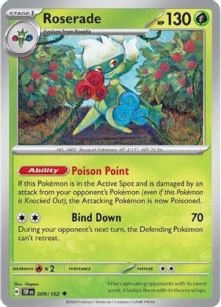 Roserade (9/162) - SV05 Temporal Forces Reverse Holofoil - Uncommon