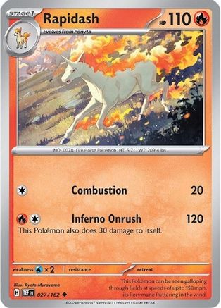 Rapidash (27/162) - SV05 Temporal Forces Reverse Holofoil - Uncommon