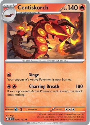 Centiskorch (37/162) - SV05 Temporal Forces  - Uncommon