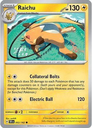 Raichu 52 - SV05 Temporal Forces Reverse Holofoil