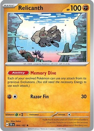 Relicanth (84/162) - SV05 Temporal Forces Reverse Holofoil - Rare