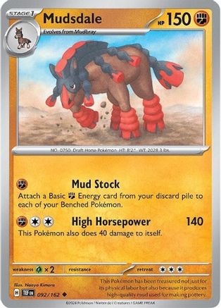 Mudsdale (92/162) - SV05 Temporal Forces Reverse Holofoil - Uncommon