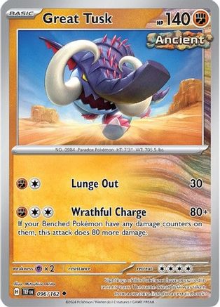 Great Tusk (96/162) - SV05 Temporal Forces Reverse Holofoil - Uncommon