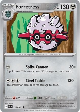 Forretress (110/162) - SV05 Temporal Forces Reverse Holofoil - Uncommon