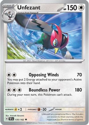 Unfezant (135/162) - SV05 Temporal Forces  - Uncommon
