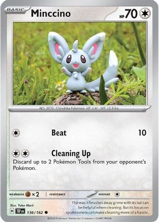 Minccino (136/162) - SV05 Temporal Forces Reverse Holofoil - Common