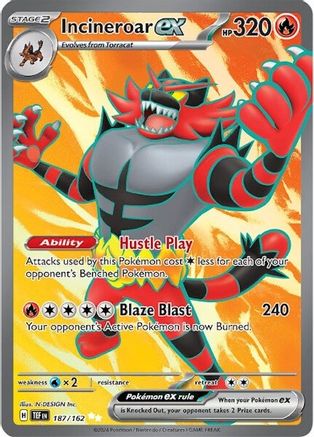 Incineroar ex (187/162) - SV05 Temporal Forces Holofoil - Ultra Rare