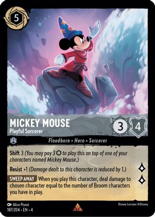 (187/204)  Mickey Mouse - Playful Sorcerer - Ursula's Return  Cold Foil