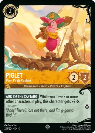 (223/204) Piglet - Pooh Pirate Captain (223/204) - Illumineer's Quest: Deep Trouble Cold Foil