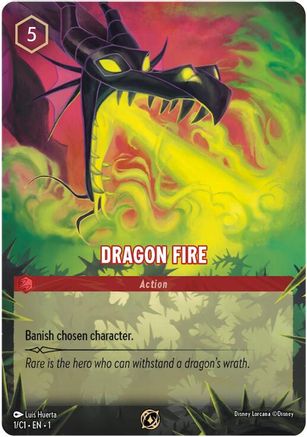 (001)  Dragon Fire - Disney Lorcana Promo Cards  Holofoil
