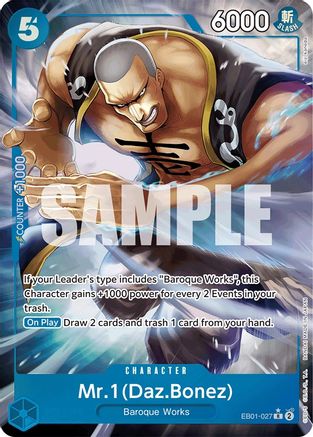 (EB01-027) Mr. 1 (Daz.Bonez) (Alternate Art) - Extra Booster: Memorial Collection - Foil