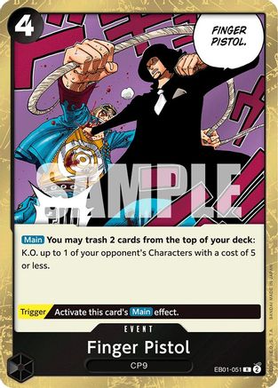(EB01-051) Finger Pistol - Extra Booster: Memorial Collection - Foil
