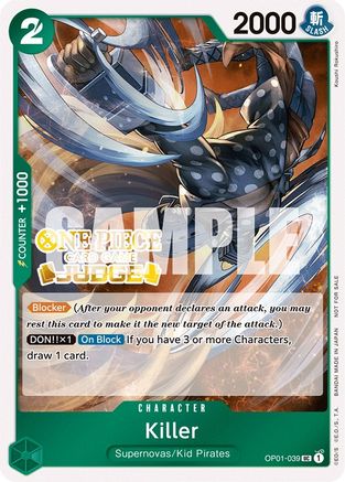 (OP01-039) Killer (Judge Pack Vol. 3) - One Piece Promotion Cards Foil