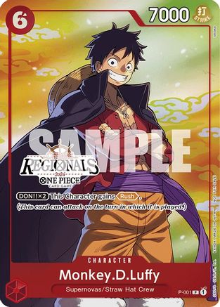 Monkey.D.Luffy (001) (Offline Regional 2024 Vol. 2) [Participant] (P-001) - One Piece Promotion Cards Foil