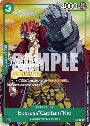 Eustass"Captain"Kid (Offline Regional 2024 Vol. 2) [Winner] (P-003) - One Piece Promotion Cards