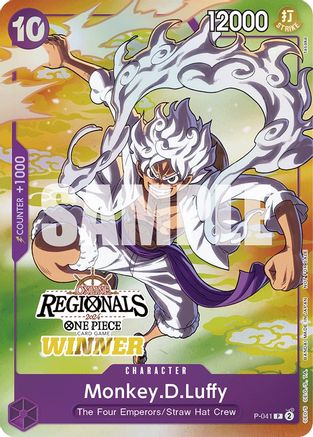 Monkey.D.Luffy (041) (Online Regional 2024 Vol. 2) [Winner] (P-041) - One Piece Promotion Cards