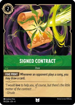 (099/204)  Signed Contract - Ursula's Return  Cold Foil