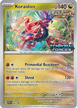 Koraidon (Prerelease) [Staff] (91) - SV Scarlet & Violet Promo Cards Holofoil - Promo