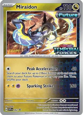 Miraidon (Prerelease) [Staff] (92) - SV Scarlet & Violet Promo Cards Holofoil - Promo