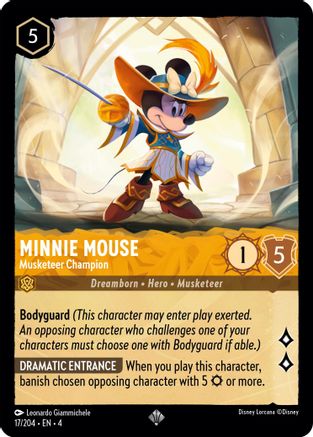 (017/204)  Minnie Mouse - Musketeer Champion - Ursula's Return  Cold Foil