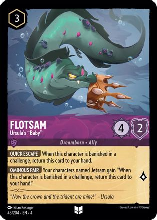 (043/204)  Flotsam - Ursula's "Baby" - Ursula's Return  Normal