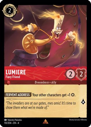 (113/204)  Lumiere - Fiery Friend - Ursula's Return  Normal