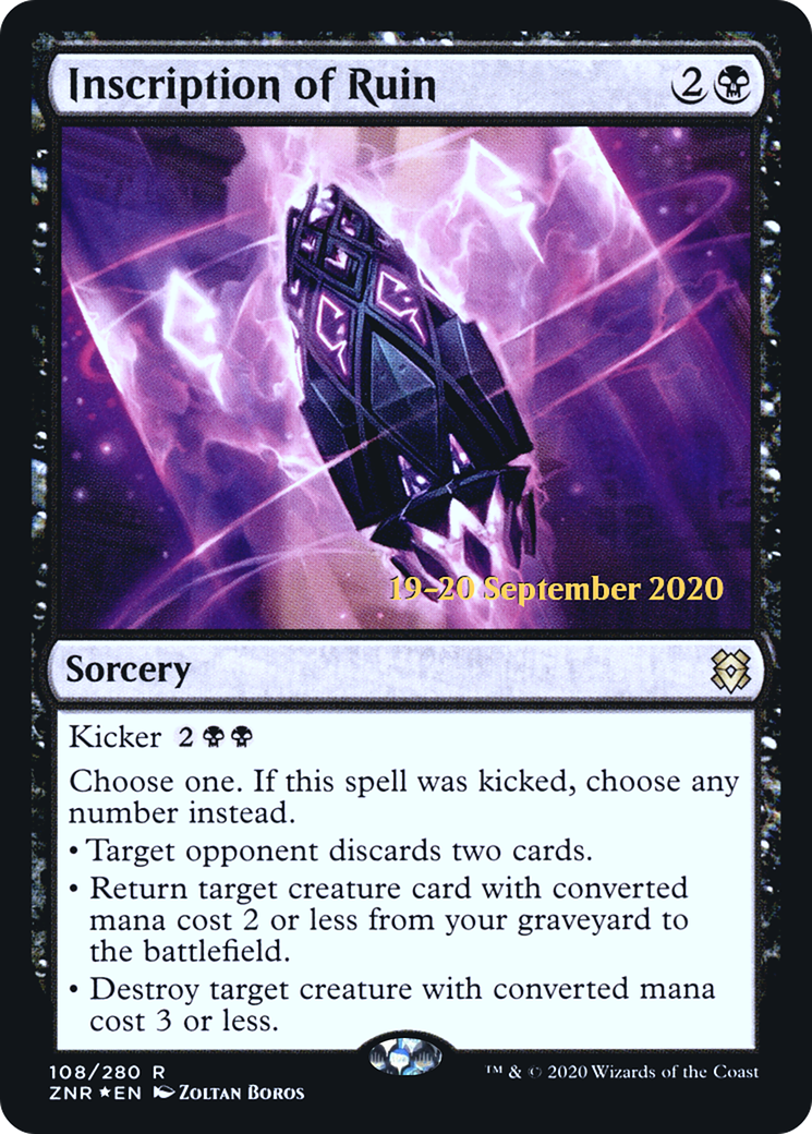 Inscription of Ruin (PRE-108S) - Zendikar Rising Promos (Prerelease) Foil