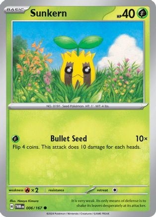 Sunkern (6/167) - SV06 Twilight Masquerade Reverse Holofoil - Common