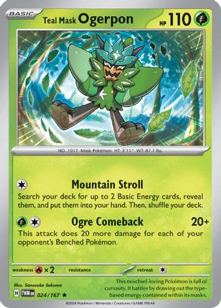 Teal Mask Ogerpon (24/167) - SV06 Twilight Masquerade Holofoil - Rare