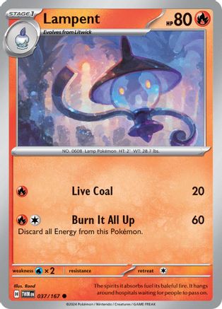 Lampent (37/167) - SV06 Twilight Masquerade Reverse Holofoil - Common