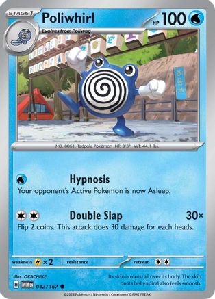 Poliwhirl (42/167) - SV06 Twilight Masquerade Reverse Holofoil - Common