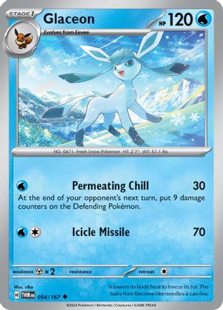 Glaceon (54/167) - SV06 Twilight Masquerade Reverse Holofoil - Uncommon
